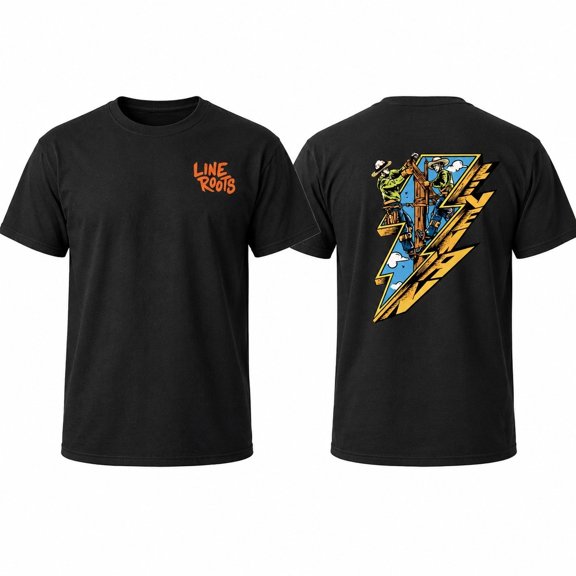 Lineman Graphic T-Shirt, Utility Worker Lightning Bolt Tee