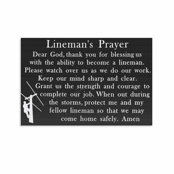 Lineman Poster Lineman Art Linemans Prayer (3) Canvas Painting Wall Art Poster for Bedroom Living Room Decor