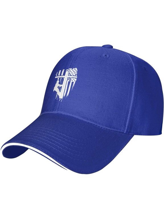 Powerline Technician Hat for Men Women Adjustable Sandwich Cap Black Trucker Hat Outdoors