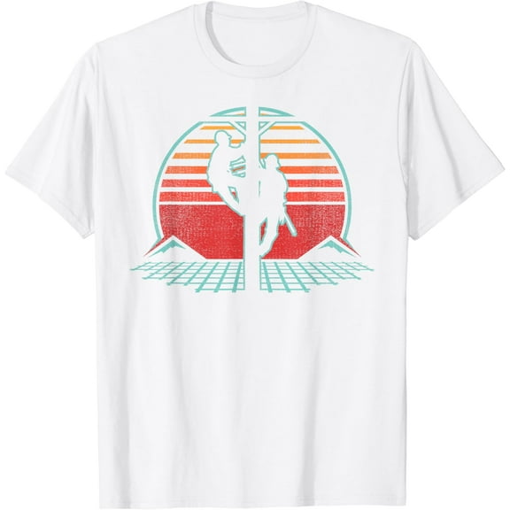 Lineman Retro Vintage 80s Style Electrician Gift T-Shirt100% cotton