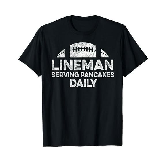 Lineman Serving Pancakes Daily Football Offensive Lineman Vintage Mystery Men Women T-Shirt