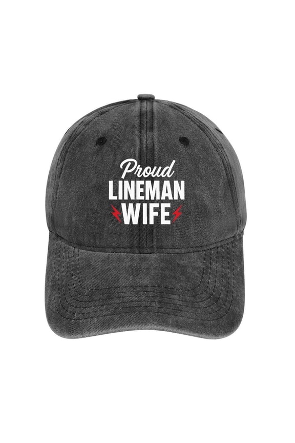 Lineman Wife Charcoal Baseball Cap for Men Women, Adjustable Snapback Hats Cotton Hat