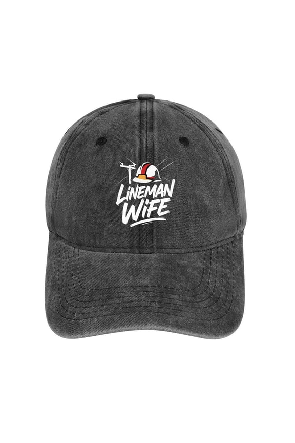 Lineman Wife Charcoal Baseball Cap for Men Women, Adjustable Snapback Hats Cotton Hat