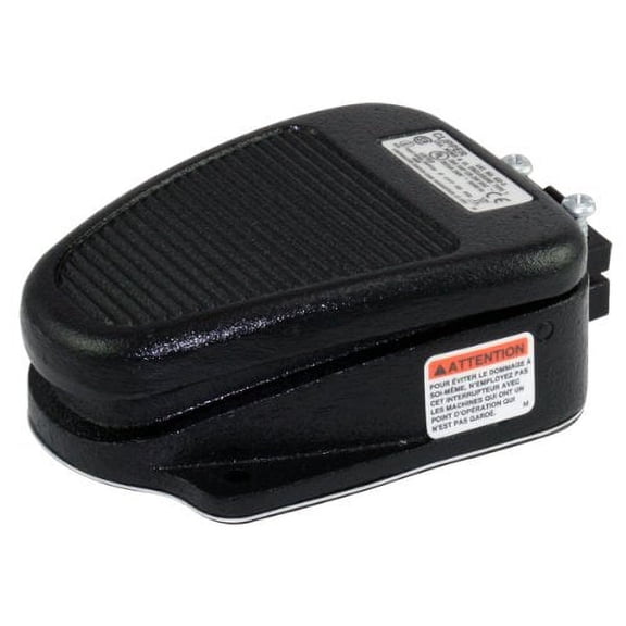 Linemaster 632-S Clipper Foot Switch, Electrical, Single Pedal, Momentary, Single Stage, No Guard, Black