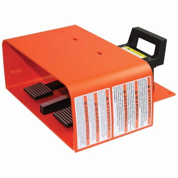 Linemaster FootSwtch,Orng,Aluminum,SPDT,Momentary 597-EX