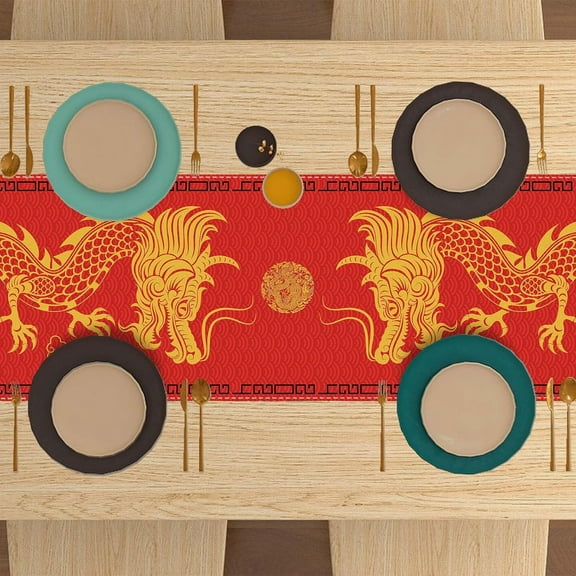 Linen 13.8x71 Inches Sukkot Table Runner Hebrew Etrog Lulav Jewish Table Decoration for Sukkah Kitchen Dinning Room Party Decor