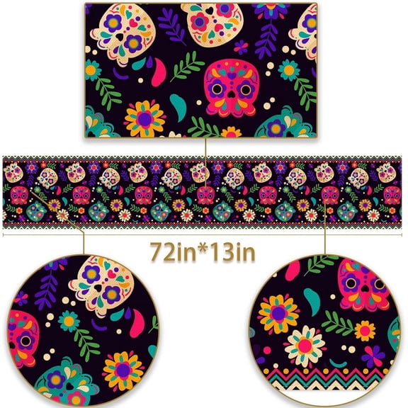 Linen 13.8x71 Marijuana Leaf Table Runner Weed Party Table Decoration Marijuana Party Dope Party Decor and Supplies for Home Kitchen Dinining