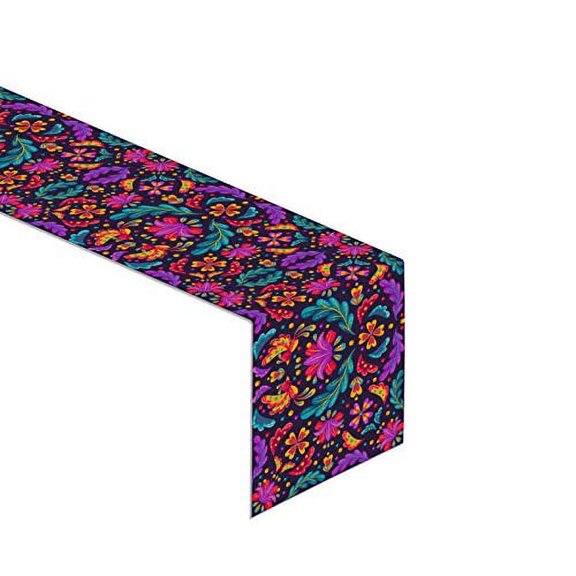 Linen 13x72 Mexican Table Runner for Party Decoration and Supplies Cinco De Mayo Table Cloth Mexican Fiesta Kitchen Dinning Table Decor