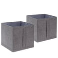 thumbnail image 1 of Linen 2 Pcs Wardrobe Clothes Organizer for Folded Clothes,Thick Closet Drawer Organiser for Jeans, Clothing Storage Bins with Dividers Compartment Box for Underwear/Socks/Skirts/T-shirts/Pants Grey, 1 of 5