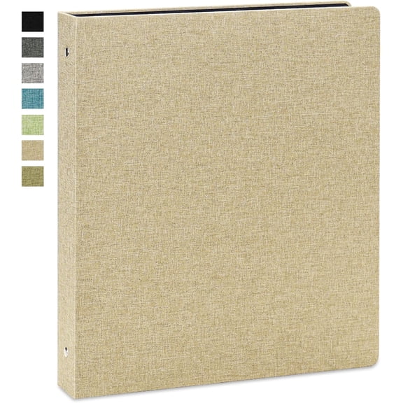 Linen 3 Ring Binder 1 Inch, Letter Size, Khaki
