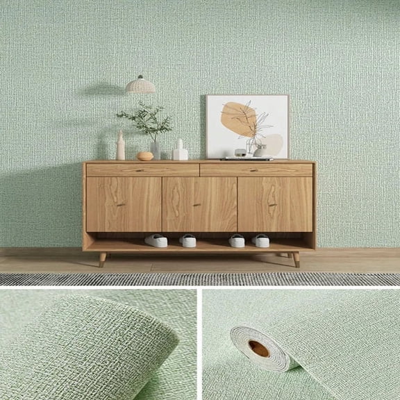 Linen 3D Foam Self-adhesive PVC Solid Color Thickened Waterproof Background Wall Renovation Wallpaper Wall Stickers Home Decor