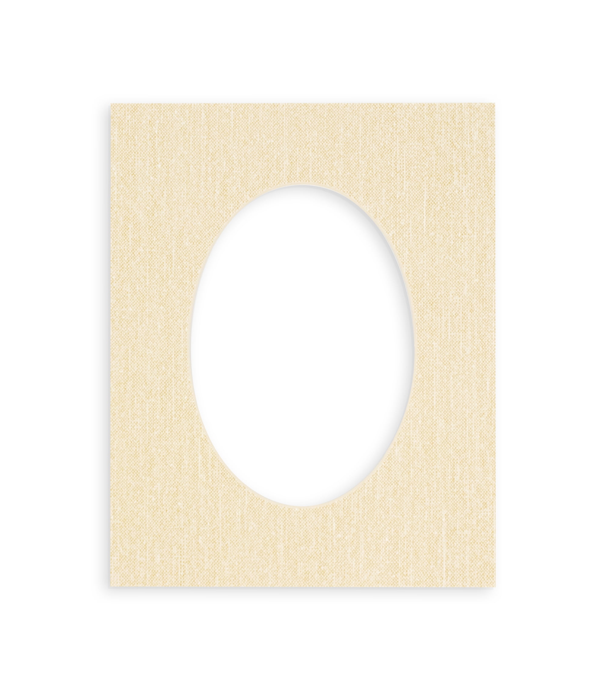Linen Acid Free 6x7.5 Oval Picture Frame Mat with White Core Bevel Cut ...