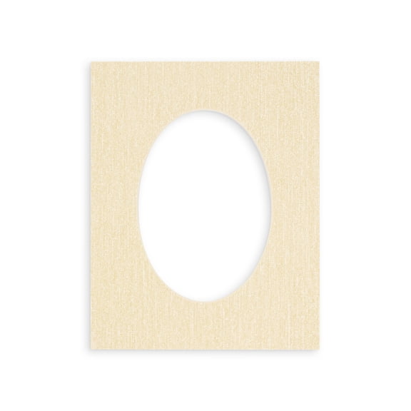 Linen Acid Free 6x7.5 Oval Picture Frame Mat with White Core Bevel Cut for 3x5 Pictures - Fits