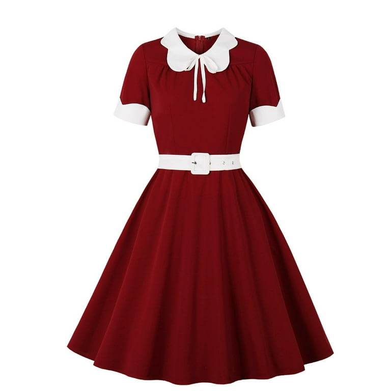 Audrey hepburn top collar dress