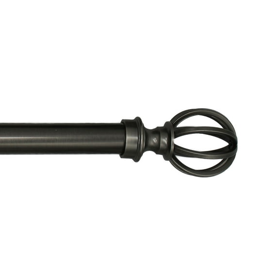 Linen Avenue Cage Single Window Curtain Rod Set, 28 to 48-inch, Antique Silver