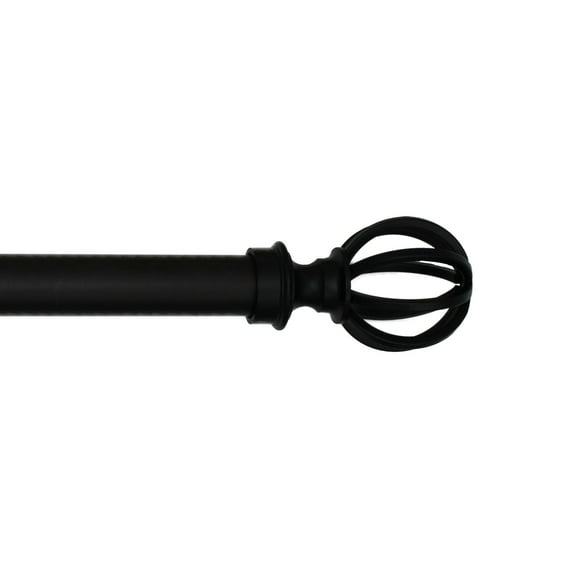 Linen Avenue Cage Single Window Curtain Rod Set, 28 to 48-inch, Matte Black