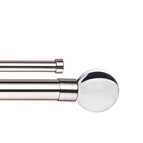 Linen Avenue Clear Acrylic Double Window Curtain Rod Set, 48 to 86-inch, Polished Nickel