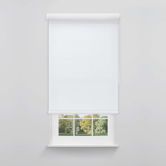 Linen Avenue Cordless 1% Solar Screen Cassette Roller Shade with Bloc Wand for Easy Adjustment– UV Protection for Home & Office– WHITE 69 W X 78 H (Arrives 1/4" Narrower)