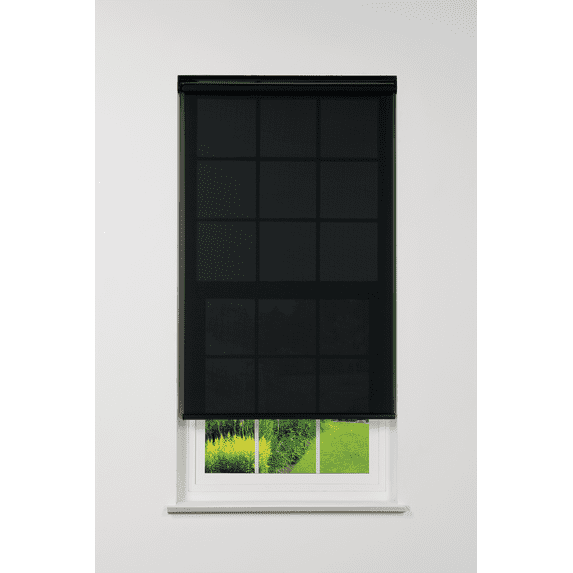 Linen Avenue Cordless 1% Solar Screen Standard Roller Shade, Black 34 W x 66 H (Arrives 1/4" Narrower)