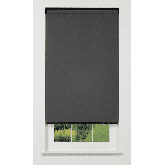 Linen Avenue Cordless 1% Solar Screen Standard Roller Shade, Charcoal 34 W x 78 H (Arrives 1/4" Narrower)