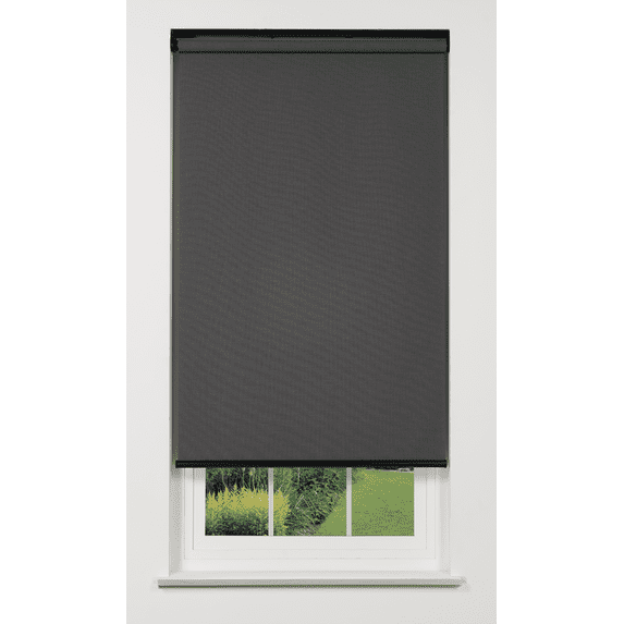Linen Avenue Cordless 1% Solar Screen Standard Roller Shade, Charcoal 54 W x 66 H (Arrives 1/4" Narrower)
