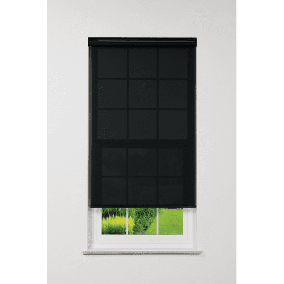 Linen Avenue Cordless 5% Solar Screen Standard Roller Shade, Black 64 W x 78 H (Arrives 1/4" Narrower)