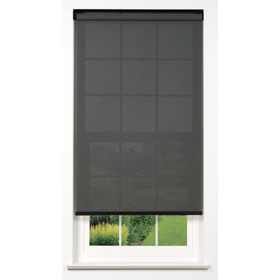 Linen Avenue Cordless 5% Solar Screen Standard Roller Shade, Charcoal 55 W x 66 H (Arrives 1/4" Narrower)