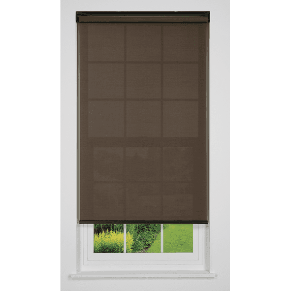 Linen Avenue Cordless 5% Solar Screen Standard Roller Shade, Coffee 56 W x 66 H (Arrives 1/4" Narrower)