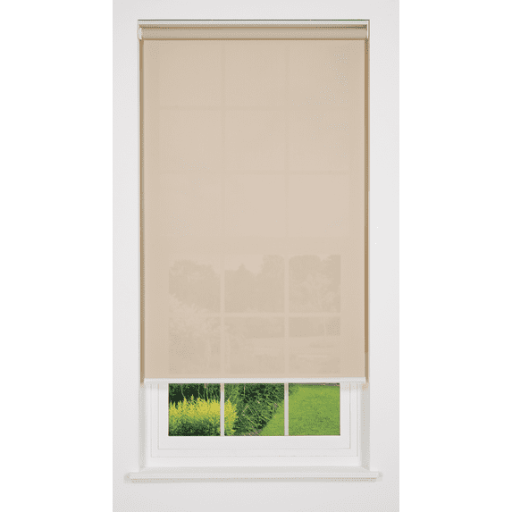 Linen Avenue Cordless 5% Solar Screen Standard Roller Shade, Sand 25 W x 66 H (Arrives 1/4" Narrower)