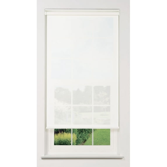 Linen Avenue Cordless 5% Solar Screen Standard Roller Shade, White 23 W x 66 H (Arrives 1/4" Narrower)