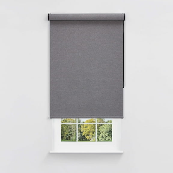 Linen Avenue Cordless Coastal Blackout Cassette Roller Shade with Bloc Wand for Easy Adjustment– UV Protection, Room Darkening– Charcoal Cove 18 W X 66 H (Arrives 1/4" Narrower)
