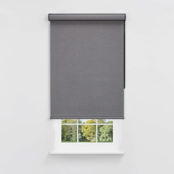 Linen Avenue Cordless Coastal Blackout Cassette Roller Shade with Bloc Wand for Easy Adjustment– UV Protection, Room Darkening– Charcoal Cove 38 W X 66 H (Arrives 1/4" Narrower)
