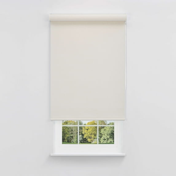 Linen Avenue Cordless Coastal Blackout Cassette Roller Shade with Bloc Wand for Easy Adjustment– UV Protection, Room Darkening–Sandbar Cream 46 W X 78 H (Arrives 1/4" Narrower)