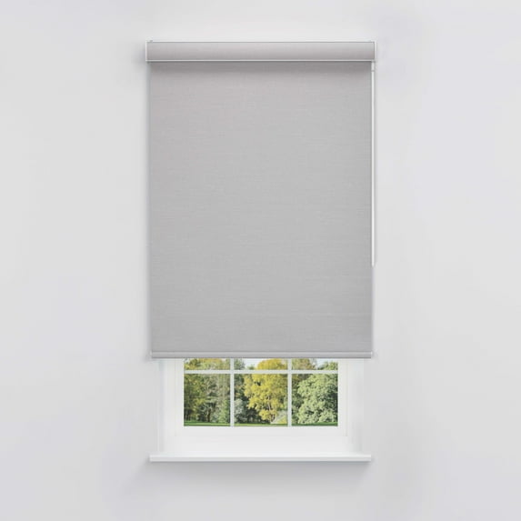 Linen Avenue Cordless Coastal Blackout Cassette Roller Shade with Bloc Wand for Easy Adjustment– UV Protection, Room Darkening–Silver Shells 63 W X 66 H (Arrives 1/4" Narrower)