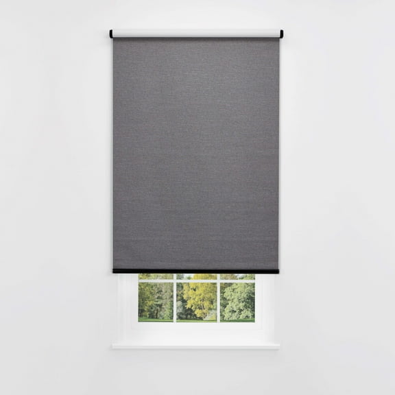 Linen Avenue Cordless Coastal Blackout Standard Roller Shade– UV Protection, Room Darkening Window Covering for Home & Office – Charcoal Cove 21 W X 66 H (Arrives 1/4" Narrower)