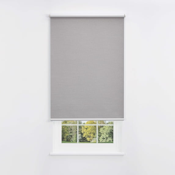 Linen Avenue Cordless Coastal Blackout Standard Roller Shade– UV Protection, Room Darkening Window Covering for Home & Office –Silver Shells 54 W X 78 H (Arrives 1/4" Narrower)