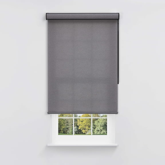 Linen Avenue Cordless Coastal Light-Filtering Cassette Roller Shade with Bloc Wand for Easy Adjustment Soft Light Control, UV Protection Charcoal Cove 22 W X 78 H (Arrives 1/4" Narrower)