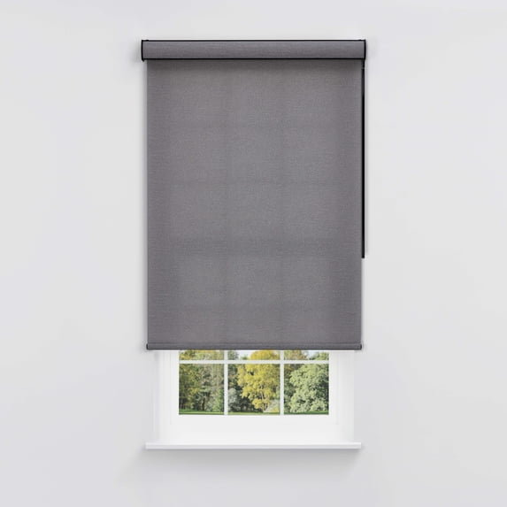Linen Avenue Cordless Coastal Light-Filtering Cassette Roller Shade with Bloc Wand for Easy Adjustment– Soft Light Control, UV Protection– Charcoal Cove 27 W X 78 H (Arrives 1/4" Narrower)