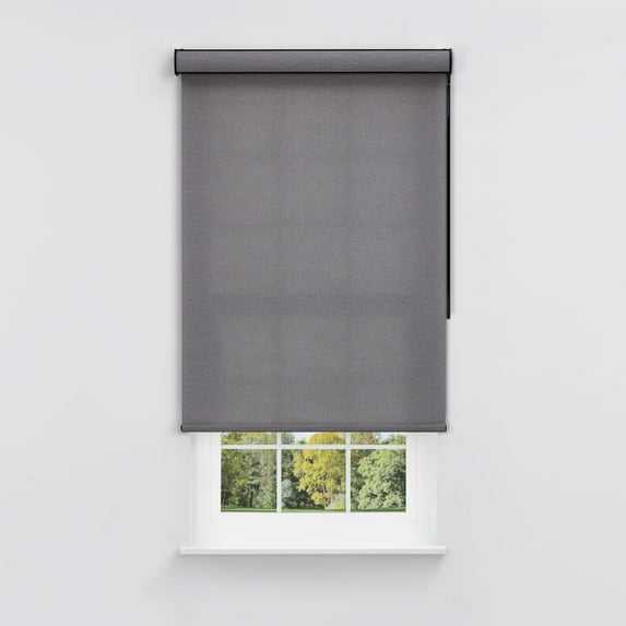 Linen Avenue Cordless Coastal Light-Filtering Cassette Roller Shade with Bloc Wand for Easy Adjustment– Soft Light Control, UV Protection– Charcoal Cove 34 W X 78 H (Arrives 1/4" Narrower)