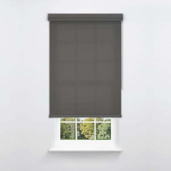 Linen Avenue Cordless Sierra Light-Filtering Cassette Roller Shade with Bloc Wand for Easy Adjustment– Soft Light Control, UV Protection– Charcoal Summit 41 W X 78 H (Arrives 1/4" Narrower)