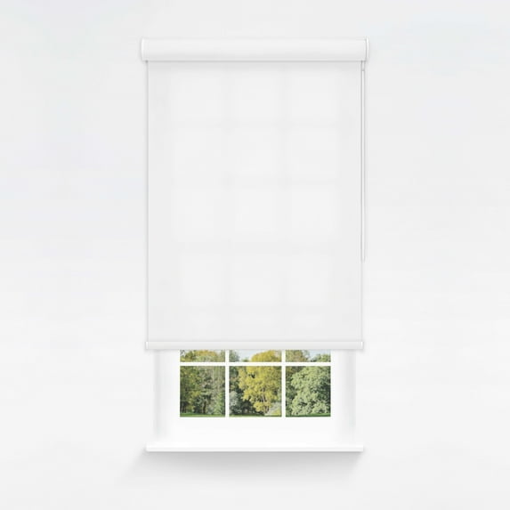 Linen Avenue Cordless Sierra Light-Filtering Cassette Roller Shade with Bloc Wand for Easy Adjustment– Soft Light Control, UV Protection–White Aspe 18 W X 66 H (Arrives 1/4" Narrower)