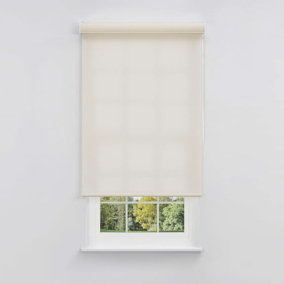 Linen Avenue Cordless Coastal Light-Filtering Cassette Roller Shade with Bloc Wand for Easy Adjustment Soft Light Control, UV ProtectionSandbar Cream 23 W X 66 H (Arrives 1/4" Narrower)
