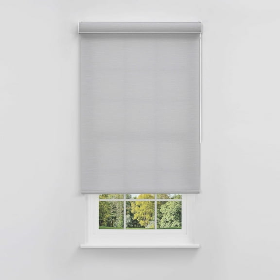 Linen Avenue Cordless Coastal Light-Filtering Cassette Roller Shade with Bloc Wand for Easy Adjustment Soft Light Control, UV ProtectionSilver Shells 34 W X 78 H (Arrives 1/4" Narrower)