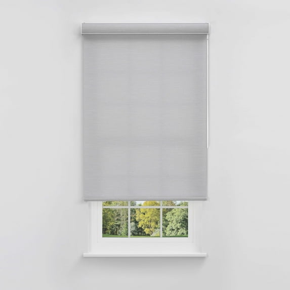 Linen Avenue Cordless Coastal Light-Filtering Cassette Roller Shade with Bloc Wand for Easy Adjustment– Soft Light Control, UV Protection–Silver Shells 37 W X 66 H (Arrives 1/4" Narrower)