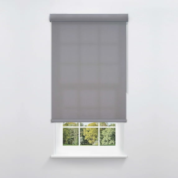 Linen Avenue Cordless Sierra Light-Filtering Cassette Roller Shade with Bloc Wand for Easy Adjustment– Soft Light Control, UV Protection–Gray Granite 53 W X 66 H (Arrives 1/4" Narrower)