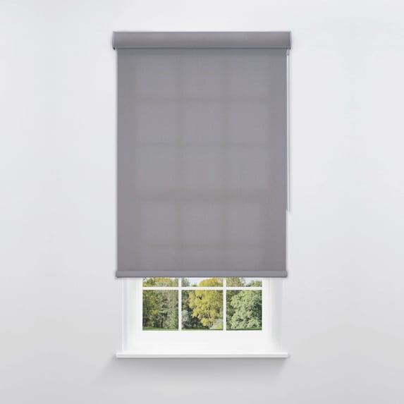 Linen Avenue Cordless Sierra Light-Filtering Cassette Roller Shade with Bloc Wand for Easy Adjustment– Soft Light Control, UV Protection–Gray Granite 60 W X 66 H (Arrives 1/4" Narrower)
