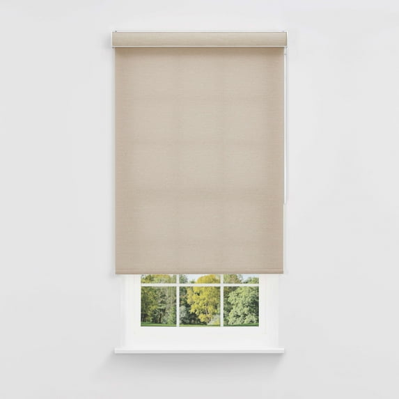 Linen Avenue Cordless Coastal Light-Filtering Cassette Roller Shade with Bloc Wand for Easy Adjustment– Soft Light Control, UV Protection–Tan Driftwood 70 W X 78 H (Arrives 1/4" Narrower)