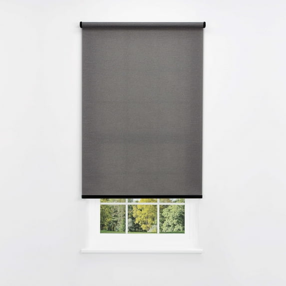 Linen Avenue Cordless Coastal Light-Filtering Standard Roller Shade– Soft Light Control, UV Protection Window Covering for Home & Office – Charcoal Cove 71 W X 66 H (Arrives 1/4" Narrower)