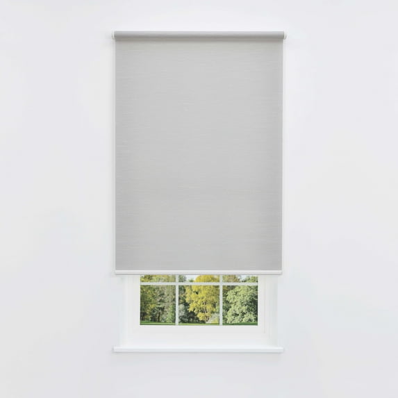 Linen Avenue Cordless Coastal Light-Filtering Standard Roller Shade– Soft Light Control, UV Protection Window Covering for Home & Office –Silver Shells 54 W X 78 H (Arrives 1/4" Narrower)