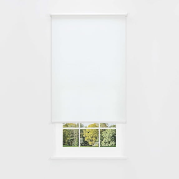 Linen Avenue Cordless Coastal Light-Filtering Standard Roller Shade– Soft Light Control, UV Protection Window Covering for Home & Office –White Sand 51 W X 66 H (Arrives 1/4" Narrower)